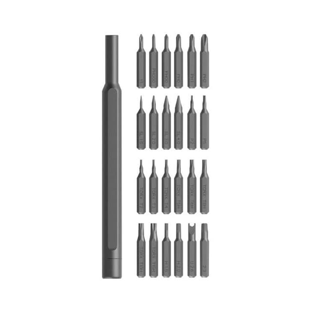 Набор точных отверток, Xiaomi, Mi Precision Screwdriver Kit, BHR4680GL/MJJXLSD002QW, Анодированный алюминиевый сплав, C4  28 мм, Количество бит: 24 шт, Серый