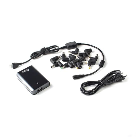 Универсальное зарядное устройство для ноутбуков, SVC, NUC-08-100W, 100Вт, USB 5В(2A), Автоматическая регулировка напряжения, 13 насадок, Индикатор работы, Эргономичный дизайн, Ультра-компактный размер, Чёрный