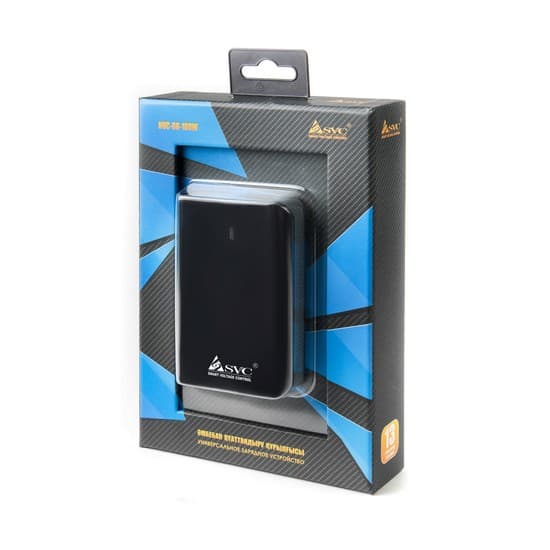 Универсальное зарядное устройство для ноутбуков, SVC, NUC-08-100W, 100Вт, USB 5В(2A), Автоматическая регулировка напряжения, 13 насадок, Индикатор работы, Эргономичный дизайн, Ультра-компактный размер, Чёрный