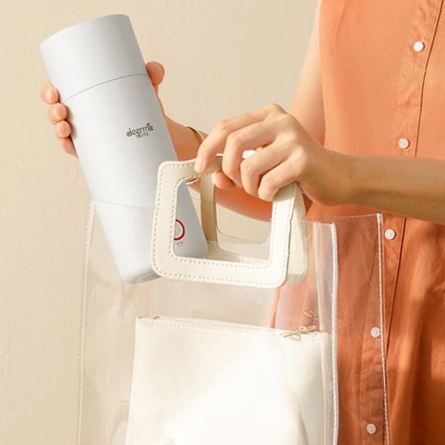 Термос с функцией подогрева, Deerma, Portable Heating Water Cup DEM-DR050, Контроль температуры, Объем 350 мл, Трехслойная защита от ожогов, Мощность 300 Вт, Влагозащита, Белый