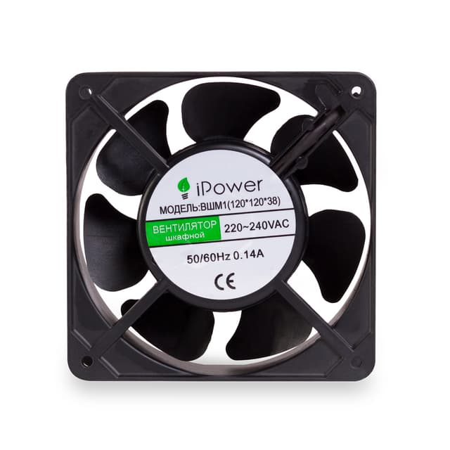 Вентилятор шкафной, iPower, ВШМ1 (120*120*38), AC 220В, вытяжной