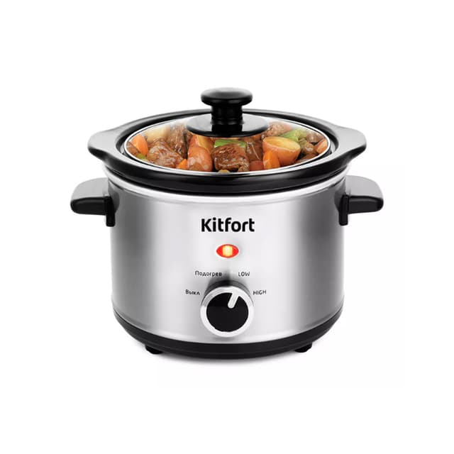 Медленноварка, Kitfort, КТ-205, Мощность 120 Вт , Ёмкость кастрюли 1,5 л ,Количество режимов 3 ,Размер прибора 250 х 215 х 190 мм ,Вес нетто 2,0 кг