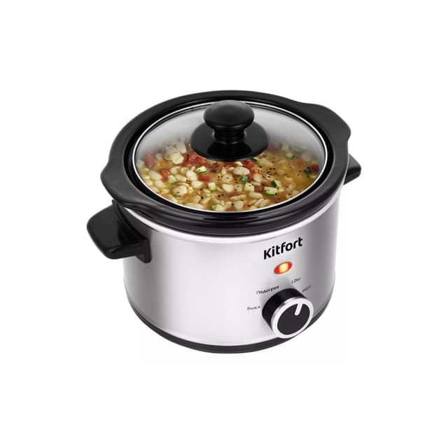 Медленноварка, Kitfort, КТ-205, Мощность 120 Вт , Ёмкость кастрюли 1,5 л ,Количество режимов 3 ,Размер прибора 250 х 215 х 190 мм ,Вес нетто 2,0 кг