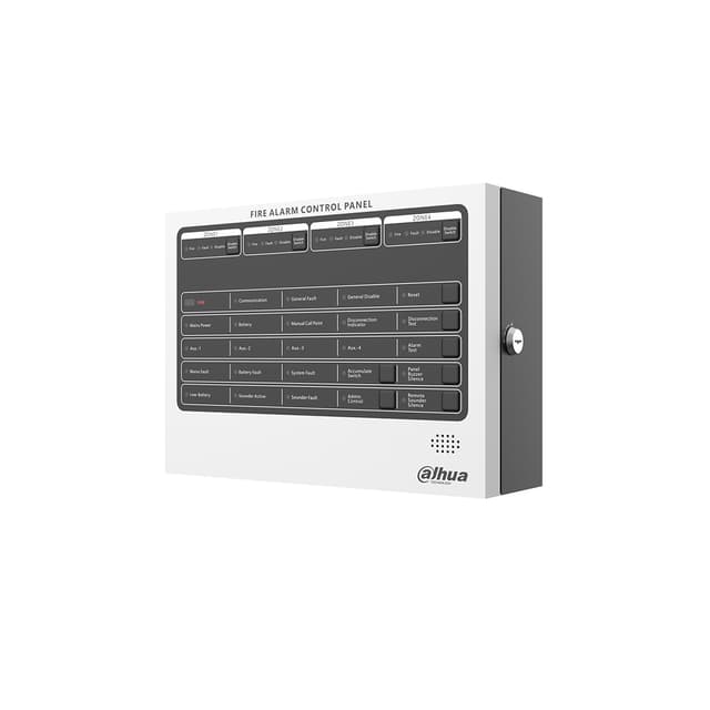 Прибор приемно-контрольный пожарный, Dahua, DHI-HY-C102-4 (24 В), 4 ШС: до 32 устройства в одном шлейфе, Интерфейсы: RS-485, RS-232, USB, RJ45, ППКП может интегрироваться с другими системам и программному обеспечению верхнего уровня.