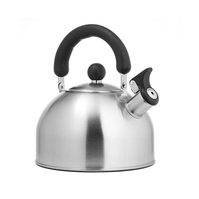 Чайник, LARA, LR00-40, матовый, Объем 2.5л, Нержавеющая сталь, Индукционное дно, Толщина стенок 0.35мм, Свисток, Складная ручка, Стальной/Черный