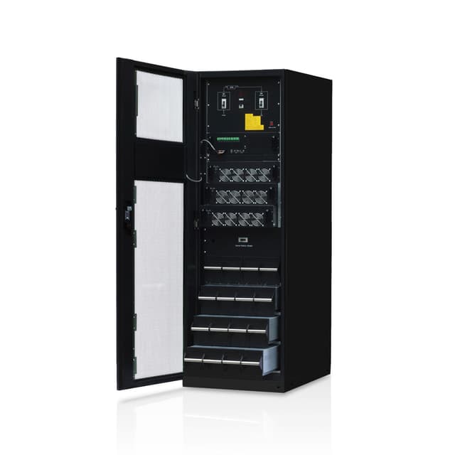 Источник бесперебойного питания, SVC RB060/20X, 60кВа/54кВт, Тип: модульный, 3-фазы 380В/400В/415В, Подключение модулей: до 3 шт. PM20X, Батареи: внутренняя установка в спец. картриджи, Макс. количество бат. 160шт*9Ач, Коэффициент мощности 0.9, Частота 40-70Гц.