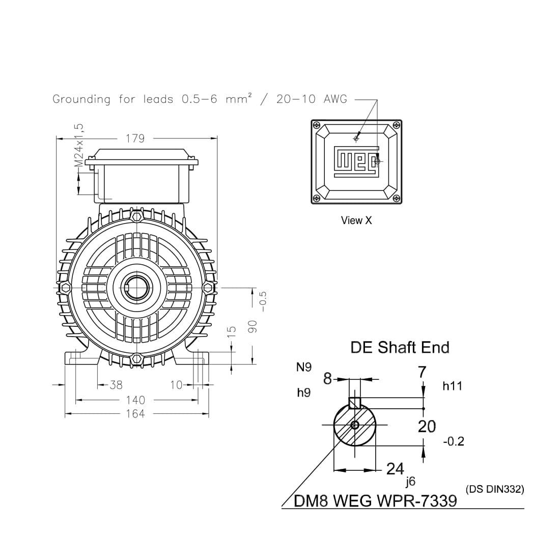 Асинхронный электродвигатель, WEG, 16803816, AM W20 -90S, 1.5 kW, 2 Пол, B3T, 220-240/380-415//440-460 В, 50 Гц, IE1, IP55, std.