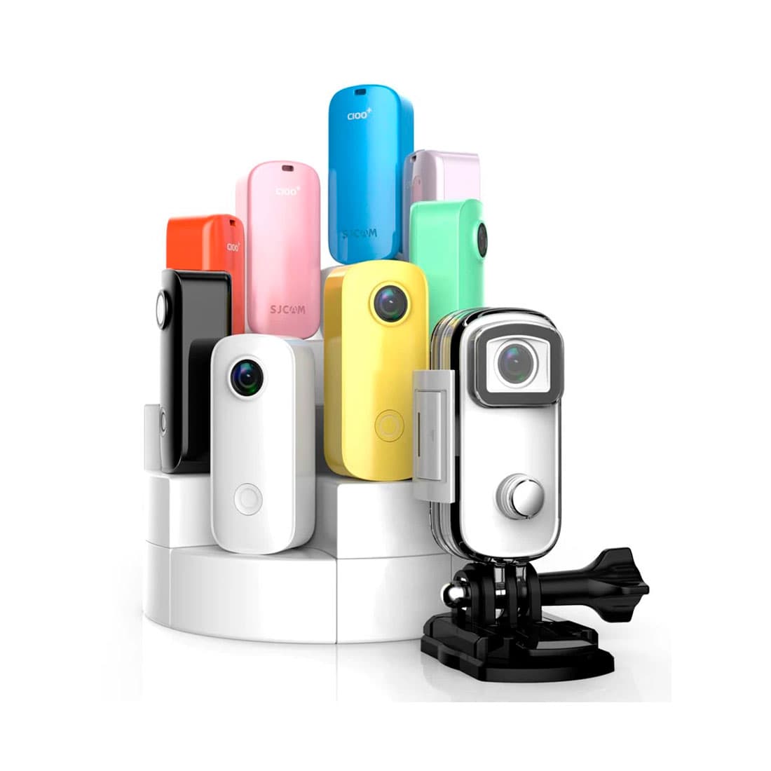 Экшн-камера, SJCAM, C100+ Pink, 1080p, 4K/30fps, MicroSD до 128 Гб, Процессор NT96675, Фото 15 МП, Wifi , Bluetooth, 730mAh, Розовый