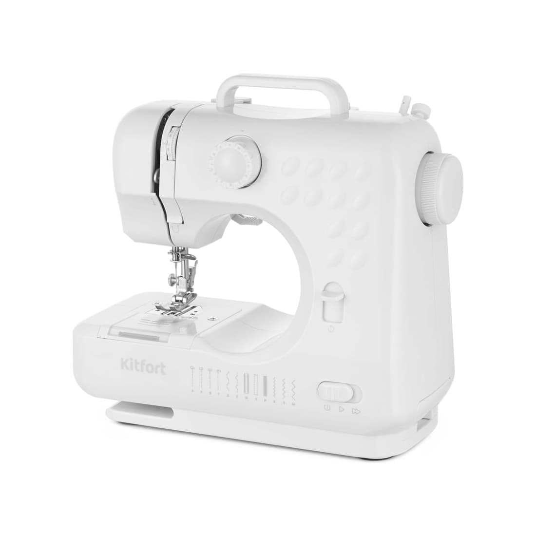 Швейная машина, Kitfort, КТ-6041, Вид машины электромеханическая, Тип челнока горизонтальный, Мощность двигателя 7.2 Вт, Цвет Белый