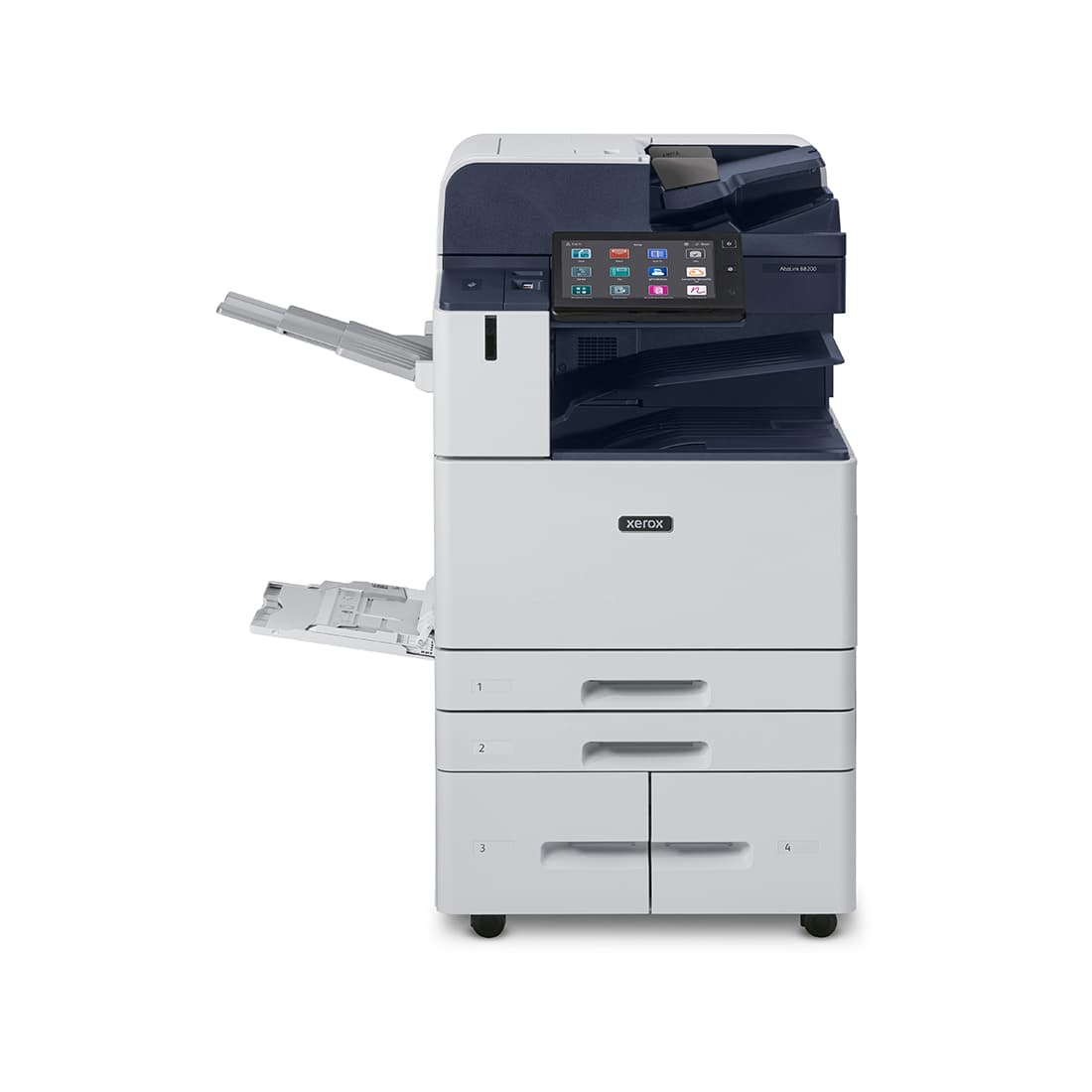 Базовый модуль МФУ, Xerox, AltaLink B8270, B8202V_F, Лазерный, SRA3, 72 стр./мин., Подача 3 140 листов, Двусторонний автоподатчик документов, до 270 изобр./мин., Сенсорный дисплей 10.1", 1.91 ГГц CPU, 4 ГБ RAM, 256 ГБ SSD, USB 2.0, Ethernet 10/100/1000, NFC, Fax