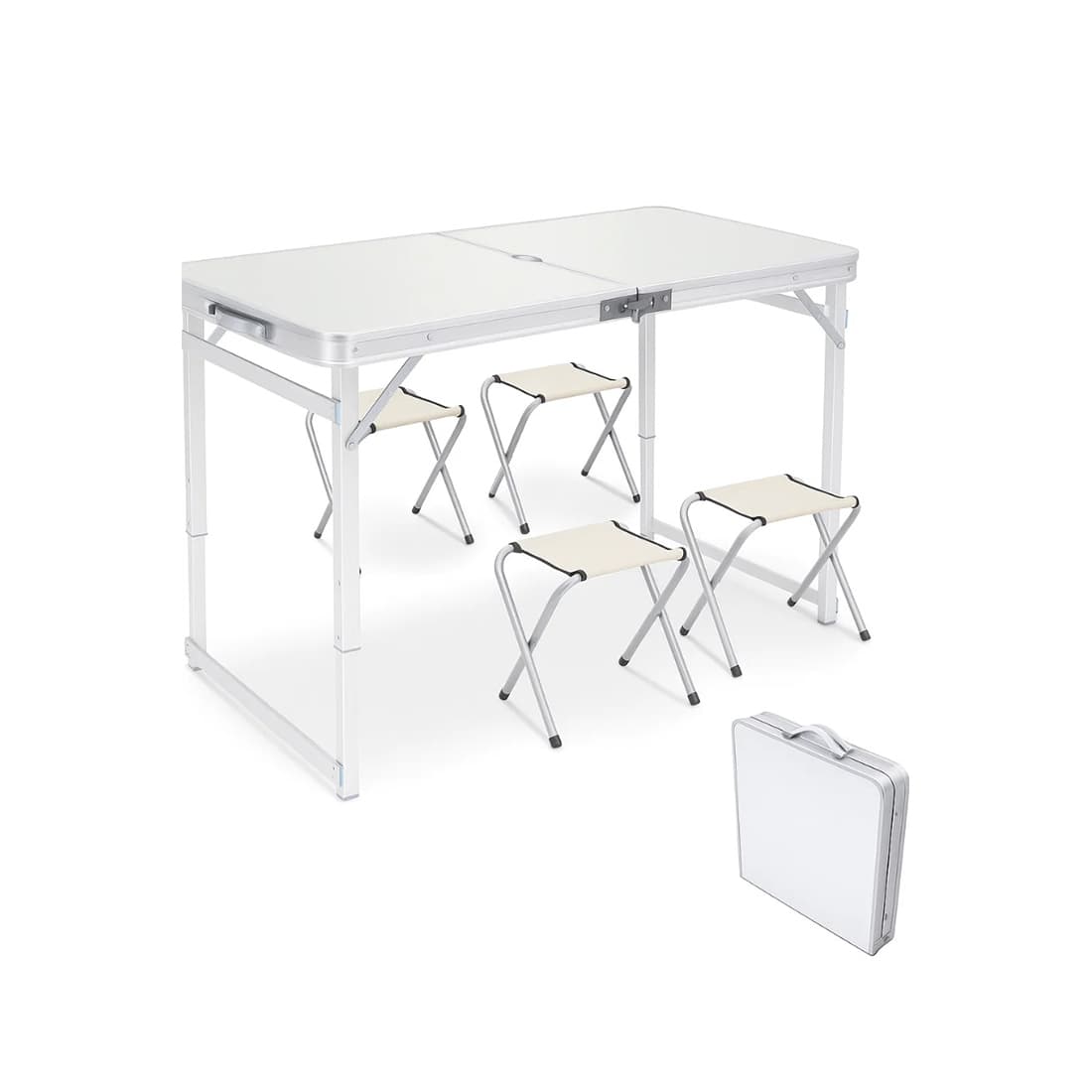 Стол с 4 стульями внутри, XG Aurora garden, AL-025, 120x61x70 м, Сталь, Оксфорд, Серый, Картонная коробка