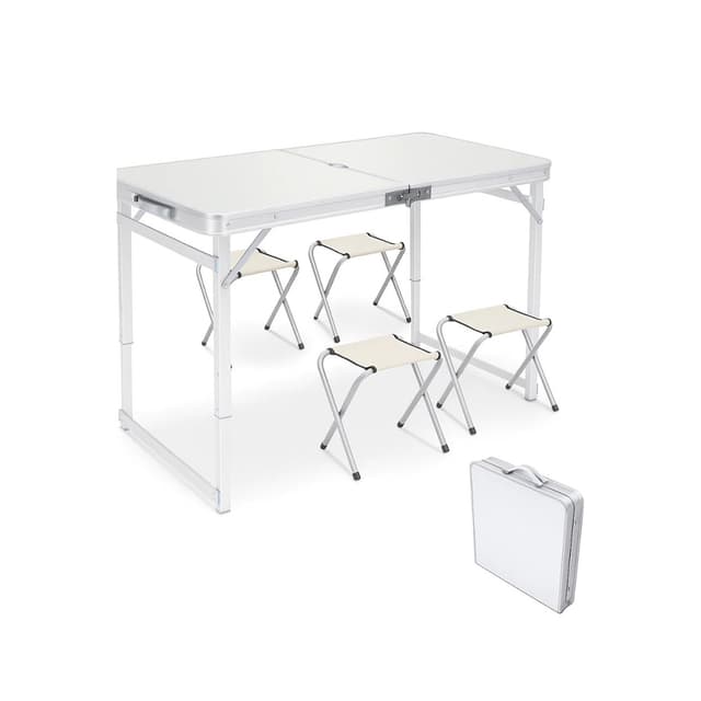 Стол с 4 стульями внутри, XG Aurora garden, AL-025, 120x61x70 м, Сталь, Оксфорд, Серый, Картонная коробка