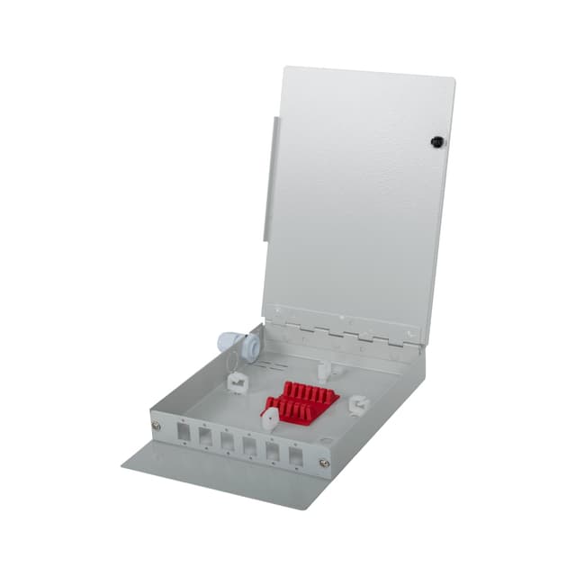 Оптический кросс укомплектованный, А-Оптик, АО-106 на 6 портов, SC/APC Simplex, Металлический, Настенный, Серый