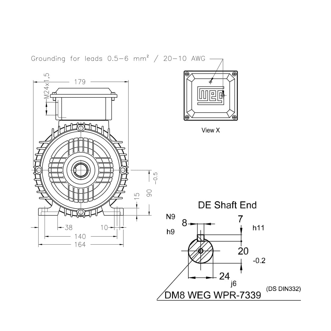 Асинхронный электродвигатель, WEG, 16803817, AM W20 -90L, 2.2 kW, 2 Пол, B3T, 220-240/380-415//440-460 В, 50 Гц, IE1, IP55, std.