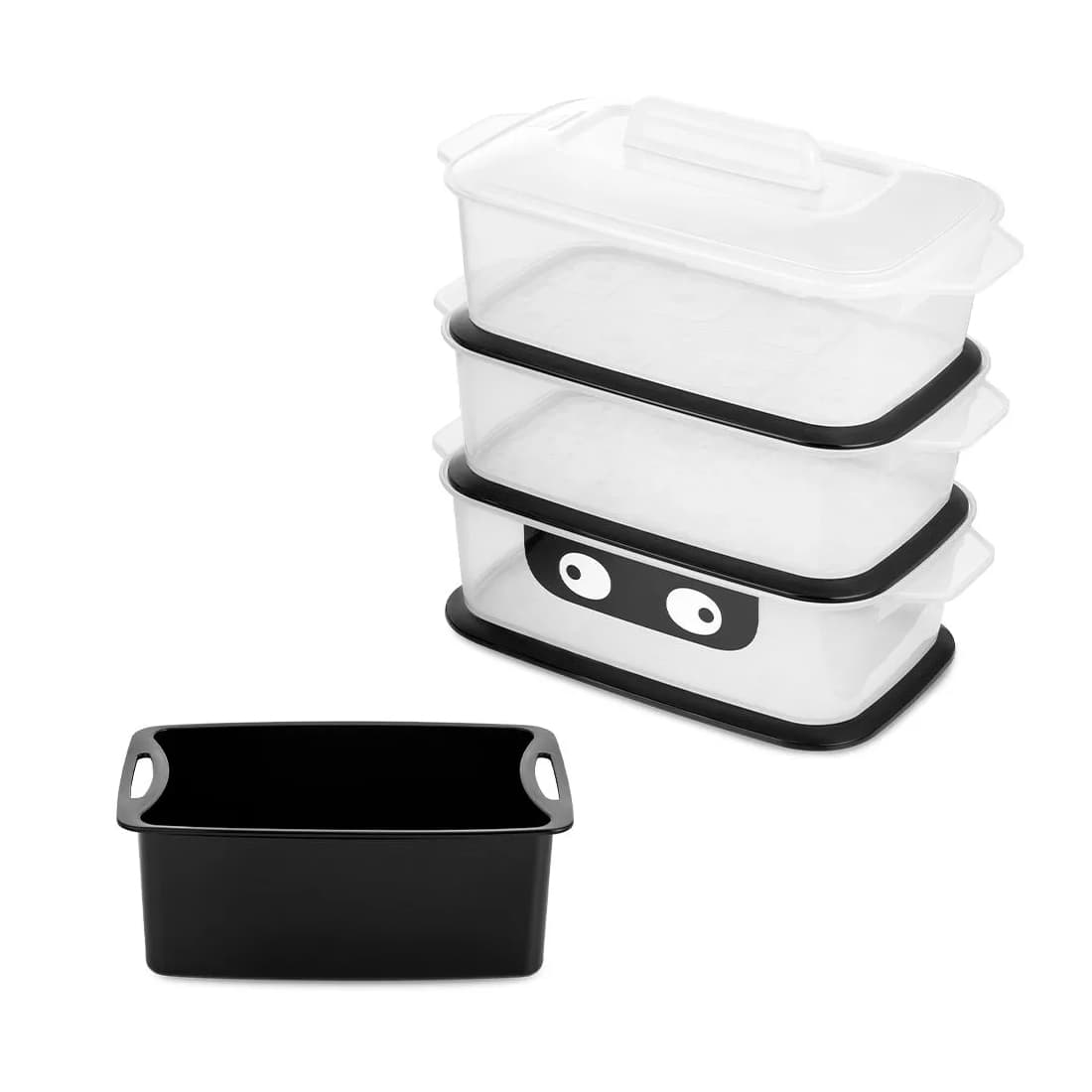 Пароварка, Kitfort, КТ-4082, Мощность 950 Вт, Объем 3 л, Общий объем 9 л, 3 яруса, Таймер 12 ч, Длина шнура 0.7 м, Черный/Стальной