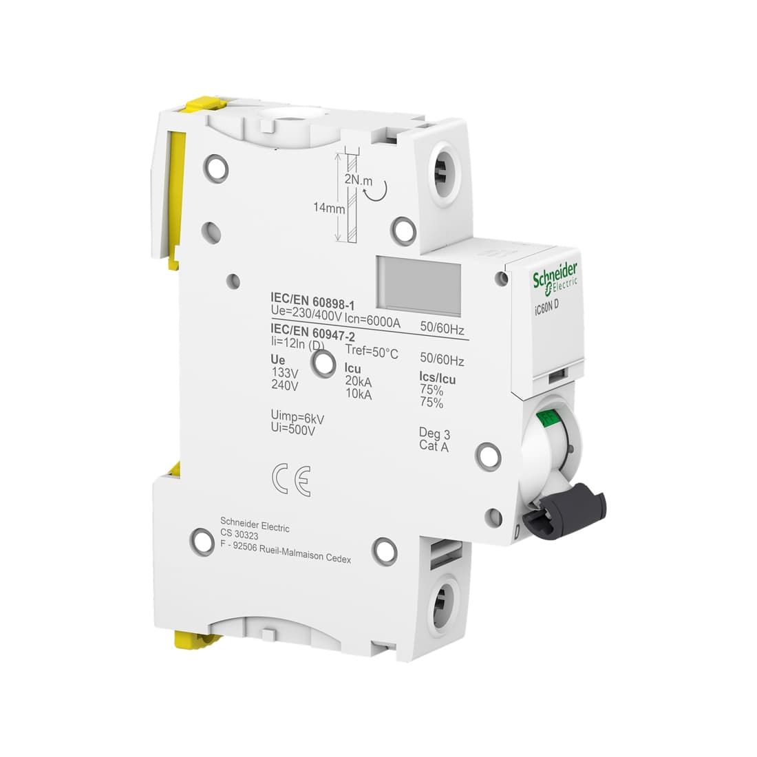 Автоматический выключатель, SE, A9F75110, Acti9 iC60N 1P 10А D 6 kA