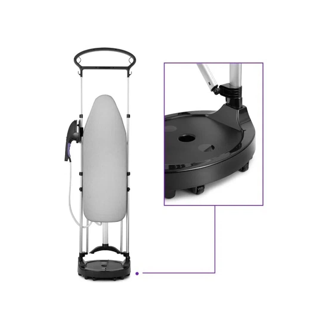 Гладильная система, Kitfort, КТ-992-1, Мощность 1200 Вт, Время непрерывной работы 30 мин , Интенсивность подачи пара 25 г/мин, Объем бака для воды 800 мл , Цвет Черно-фиолетовый