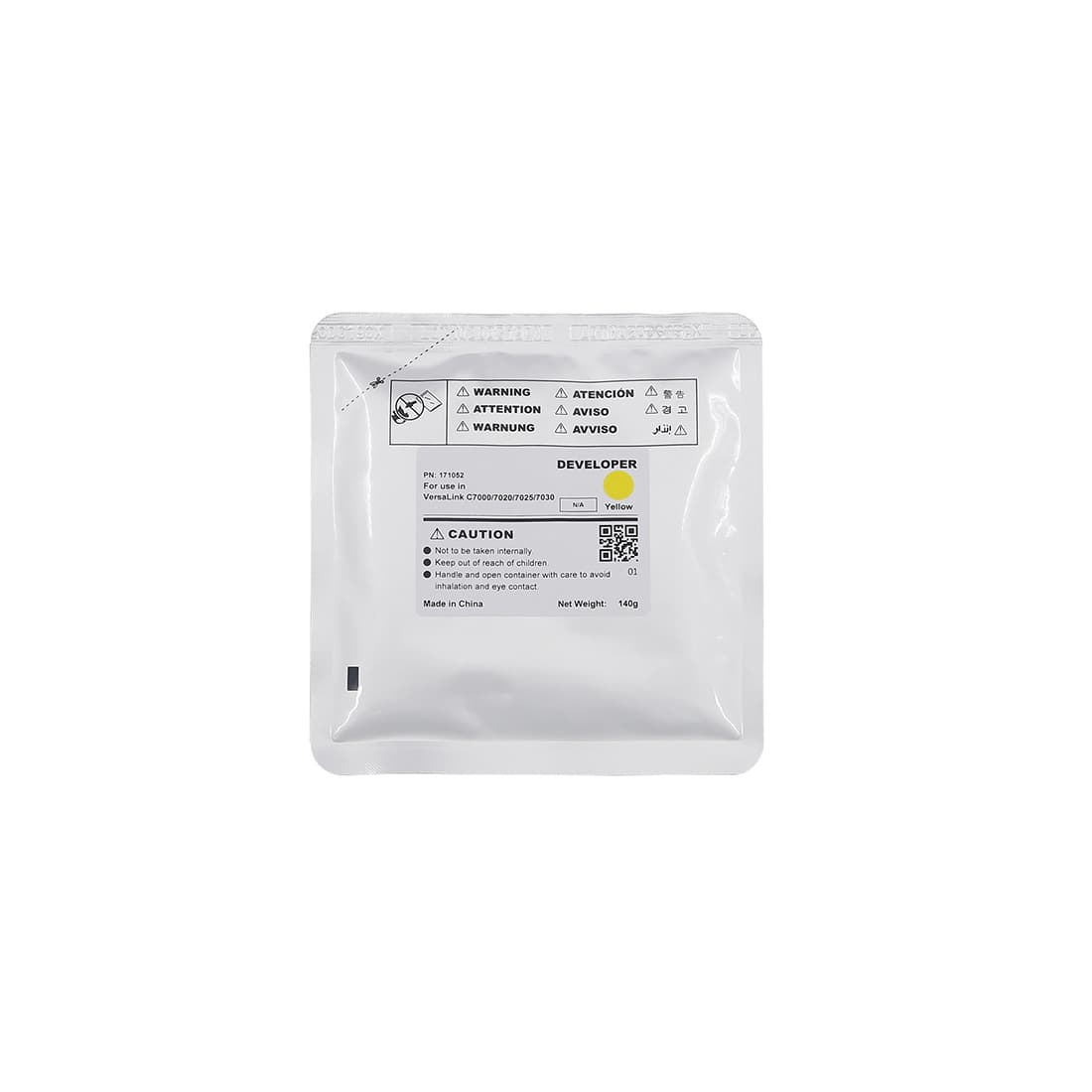 Девелопер, CET, CET171052, Жёлтый, Для копиров XEROX VersaLink C7000/C7020/C7025/7C030, 140г., 400000 стр.