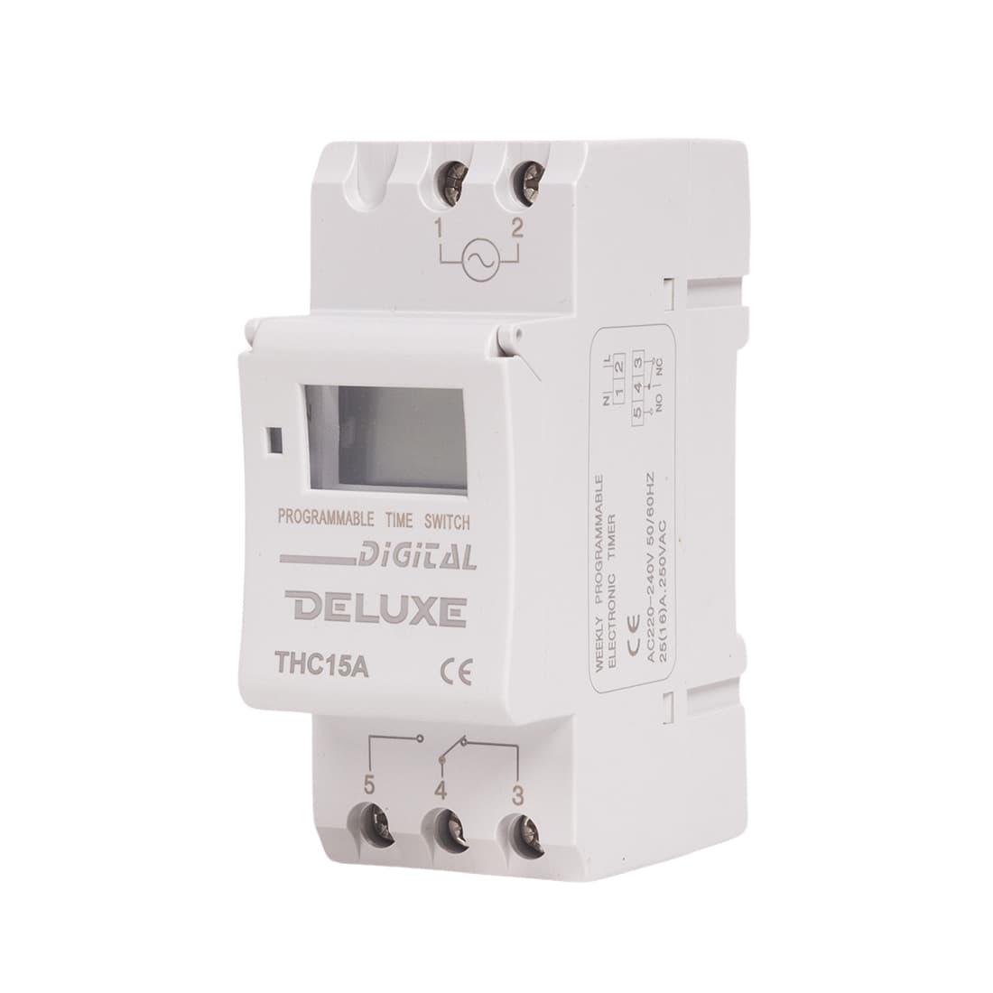 Таймер цифровой, Deluxe, THC15A AC 220V, недельный, (аналог ТЭ-15)