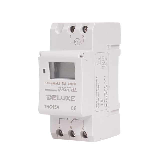 Таймер цифровой, Deluxe, THC15A AC 220V, недельный, (аналог ТЭ-15)