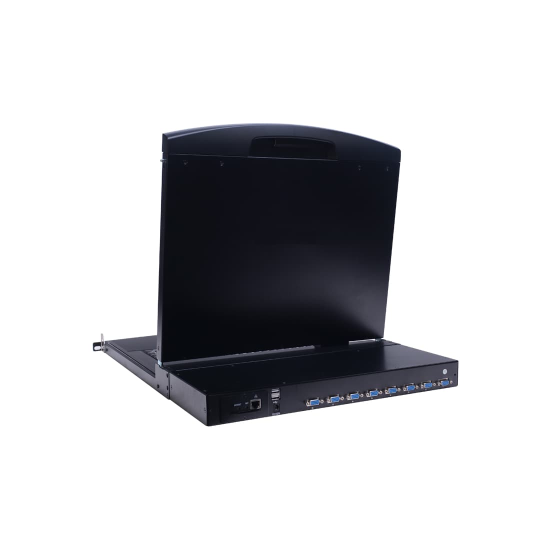 KVM консоль, SHIP, AI-7108ULS, Стоечная, 8-портовая, 17" экран, Коннекторы VGA, Поддержка IP функции, Чёрный