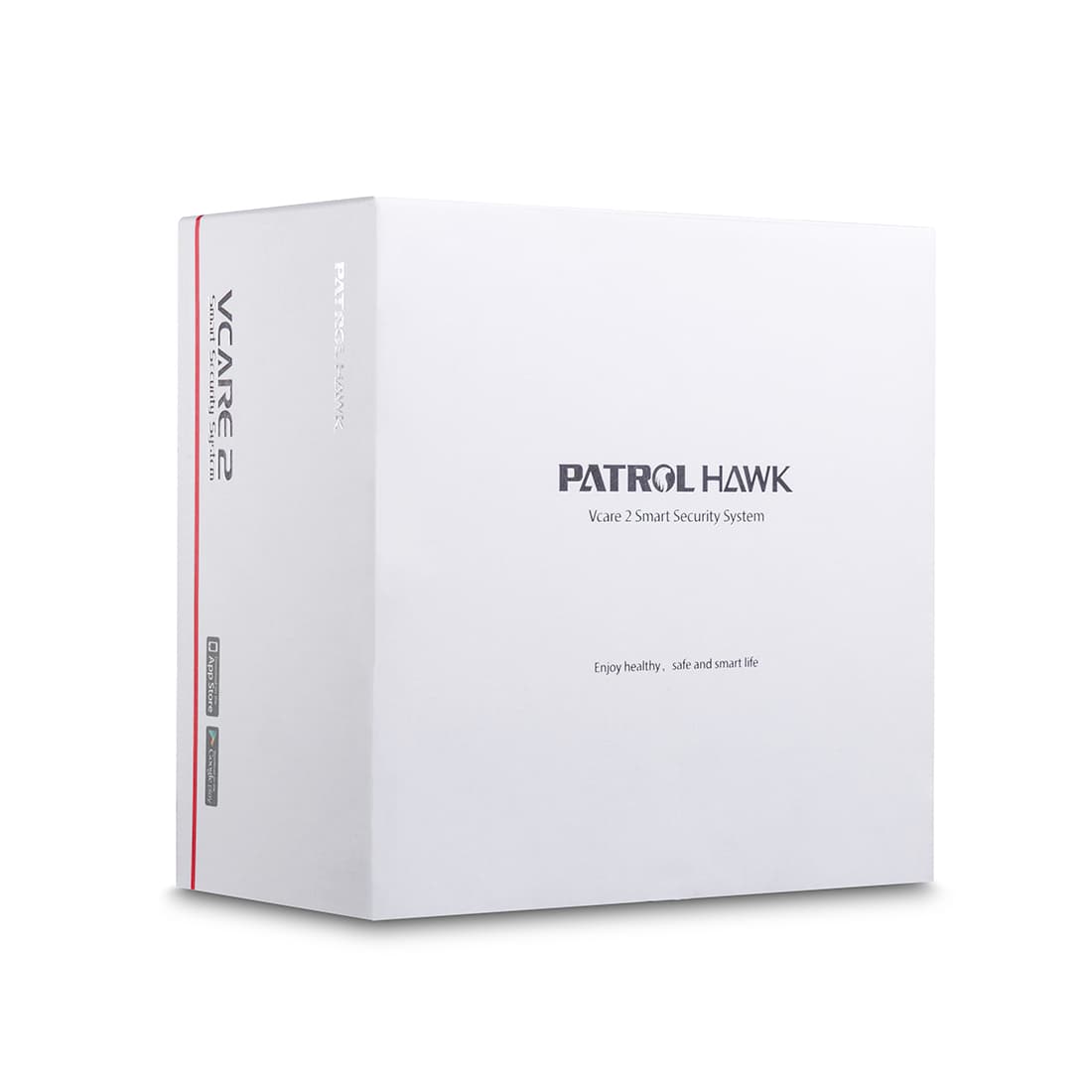 Беспроводной комплект системы безопасности, Patrol Hawk, A V-care (Стандарт), Wi-Fi, GSM, 1x панель сигнализации, 1x датчик движения, 1x датчик размыкания, 2x пульт управления, 1x кнопка вызова, 1x датчик температуры и влажности, IOS и Android