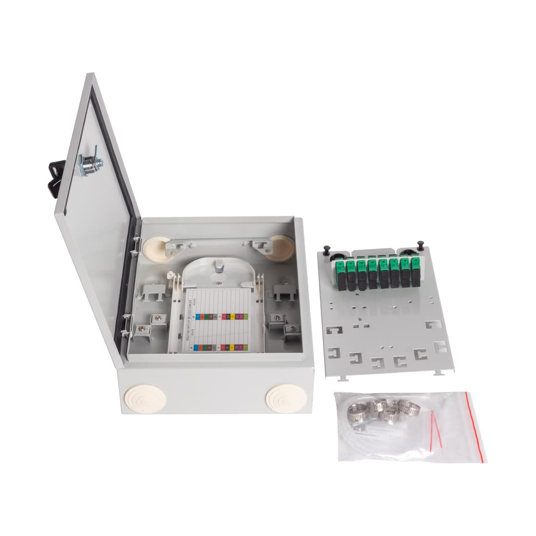 Оптическая коробка распределительная этажная, А-Оптик, АО-КРЭ, 16 Порта SC/APC , Серый