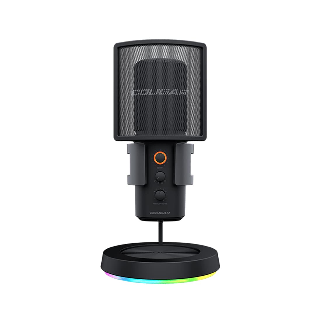 Микрофон, Cougar, Screamer-X, 96 кГц/24 бит, 20 Гц-20 кГц, 5 В /130 мА, 120dB, USB 3.0, RGB, Длина кабеля 300 см, Черный