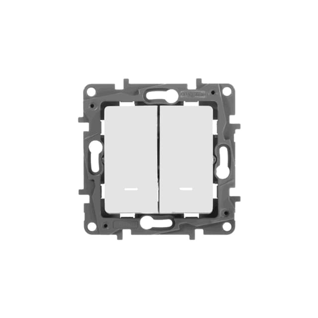 Выключатель двухклавишный с подсветкой, Legrand, 672204, Etika 10 A 250 В белый