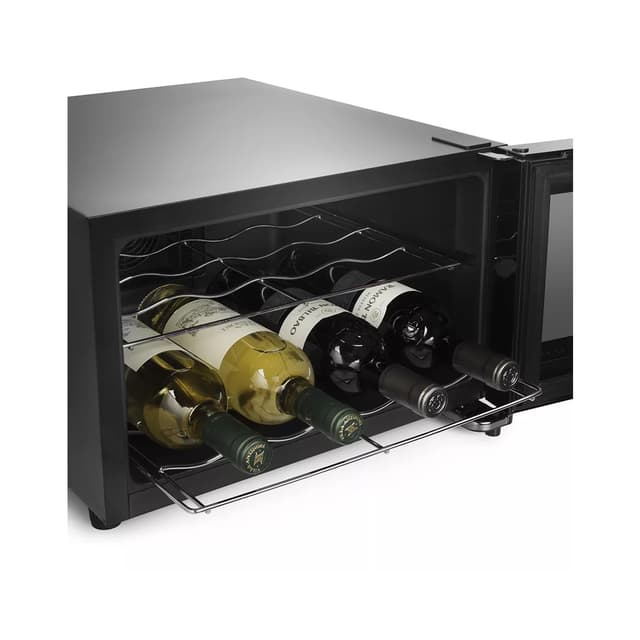Винный шкаф, Kitfort, KT-2403, Вместимость 8 бутылок, Климатические зоны 1, Количество полок 2, Материал полок металл, Цвет церный