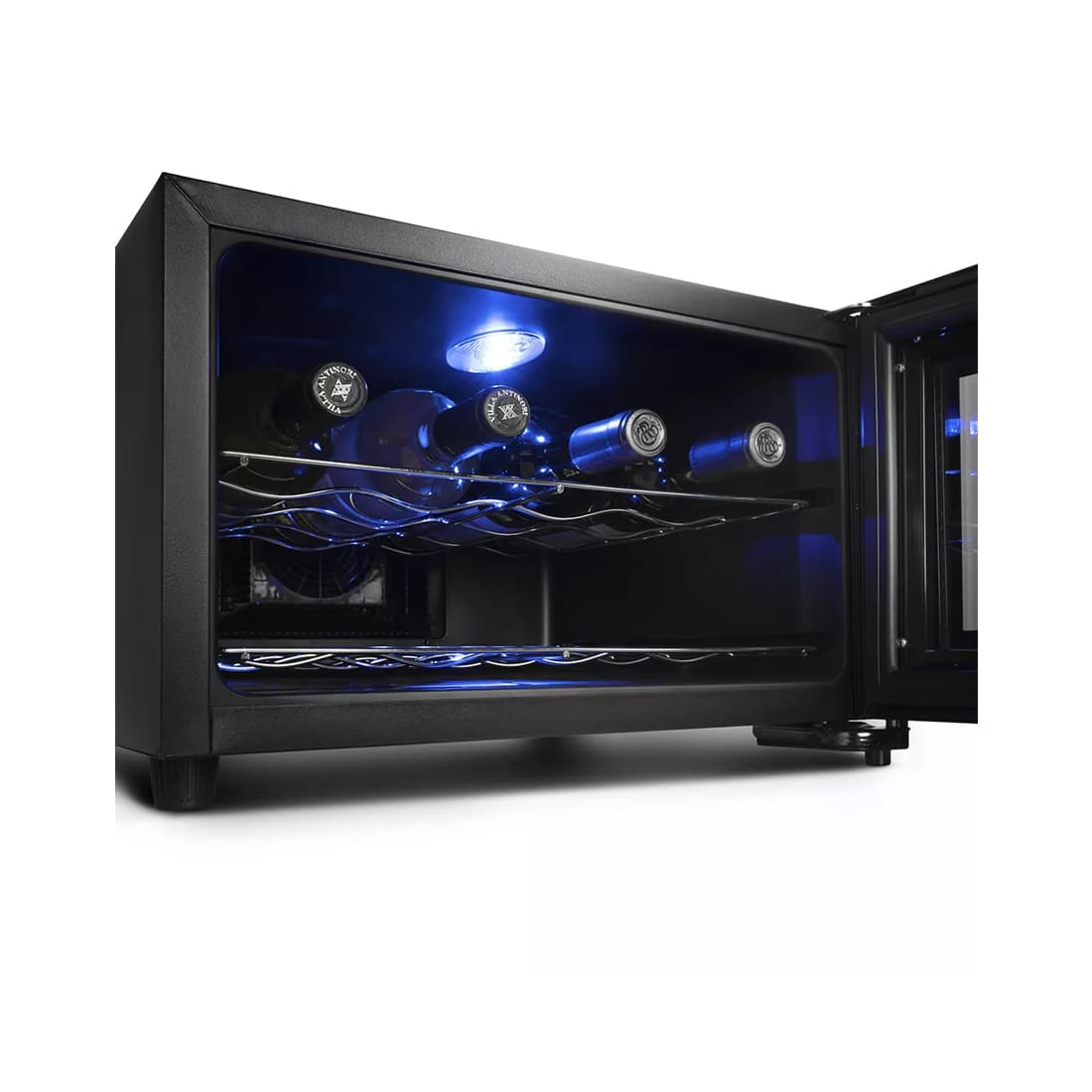 Винный шкаф, Kitfort, KT-2403, Вместимость 8 бутылок, Климатические зоны 1, Количество полок 2, Материал полок металл, Цвет церный
