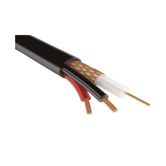 Кабель коаксиальный, SHIP, D603, RG 59, (1/0.37BC+2.2/LDPE+80/0.10BC/80%+3.5/PE+2C*(16/0.2CCA+1.6/PVC)+4.2mm/PE + 2*0.5 CU жилы питания, 200 м/б