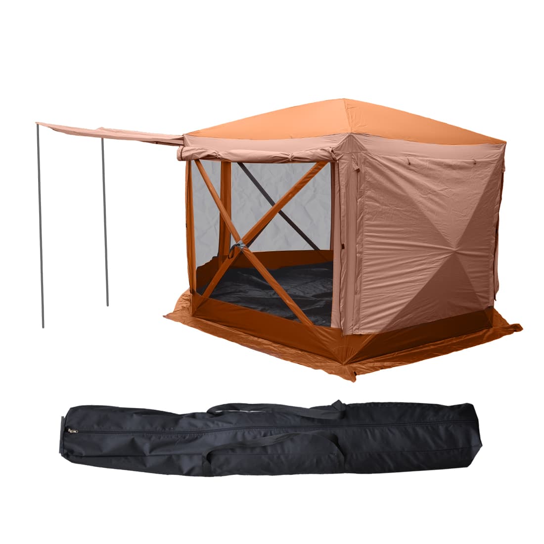 Шатер, XG Aurora Camping, 2905-B, Складной, Шестисторонний, 366 x 366 x 228 cm, Коричневый, Коричневая коробка