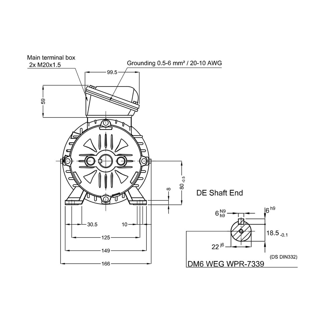 Асинхронный электродвигатель, WEG, 17376512, WGOST-L80, 2.2 kW, 2 Пол, B3T, 220/380 В, 50 Гц, IE1, IP55, Std.