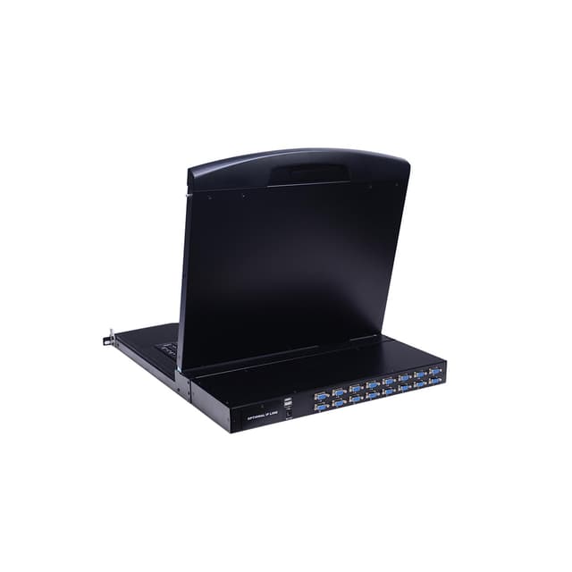 KVM консоль, SHIP, AS-7116ULS, Стоечная, 16-портовая ,17" экран, Коннекторы VGA, Чёрный