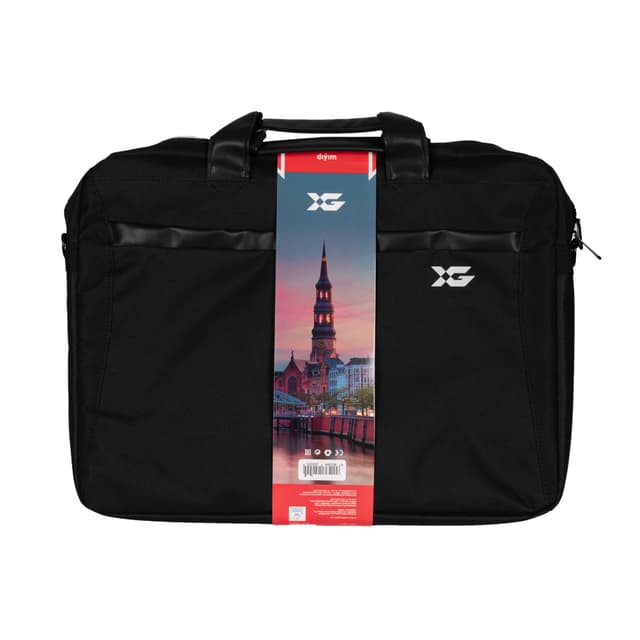 Сумка для ноутбука, XG, Hamburg (XGNB-401B-P17.3), 17.3", Лёгкая, Усиленные ручки, Внешнее отделение на молнии, Органайзер, 2 внутренних отделения, Внутренний карман на молнии, Уплотнённые стенки, Полиэстер, Чёрный