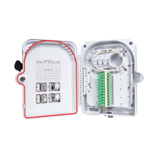 Коробка распределительная оптическая, А-Оптик, FTTH-FODB-211-24, укомплектованная SC/APC, Настенный, Пластик, Белый