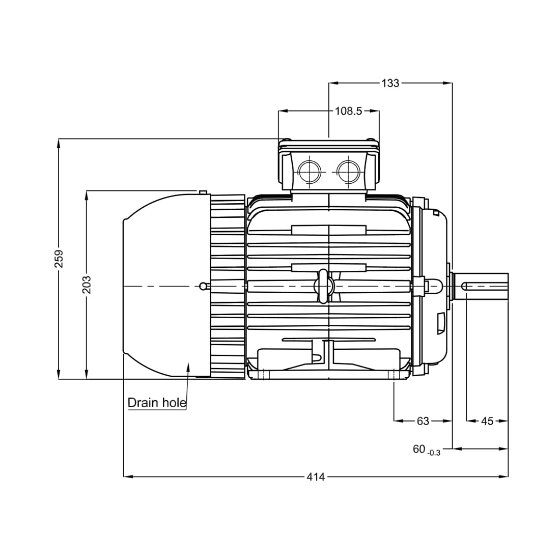Асинхронный электродвигатель, WEG, 17376513, WGOST-L100L, 5.5 kW, 2 Пол, B3T, 220/380 В, 50 Гц, IE1, IP55, Std.