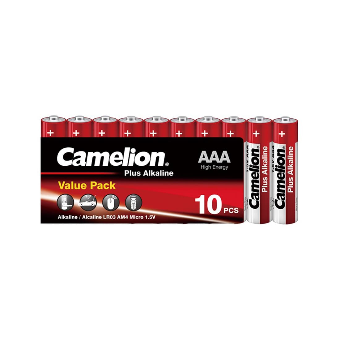 Батарейка, CAMELION, LR03-SP10-DA, Plus Alkaline, AAA, 1.5V, 1150 mAh, 10 шт., в плёнке