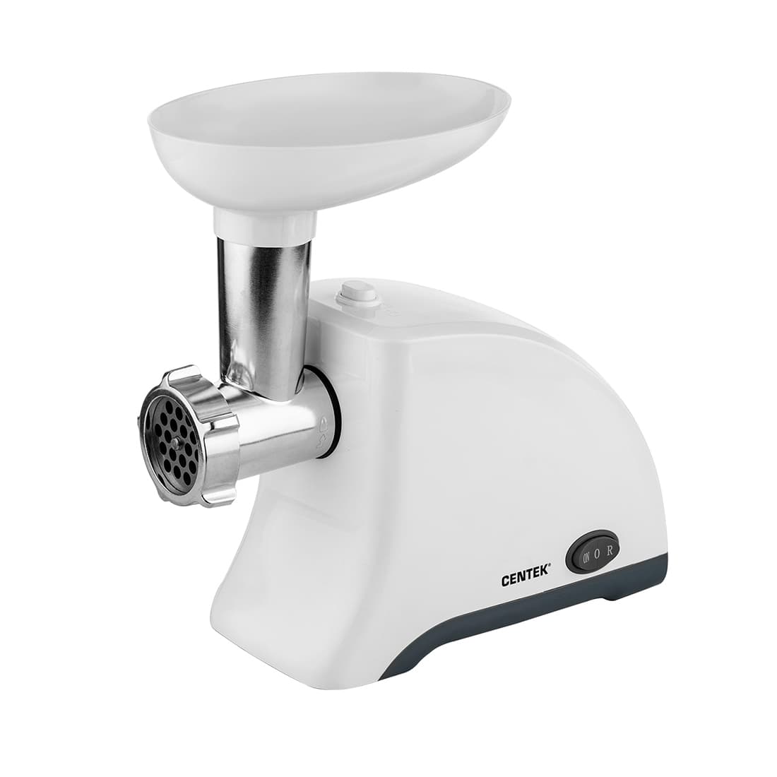 Мясорубка, Centek, CT-1609, 1550Вт, Реверс, 2 диска, Стальной нож и узлы, Белый