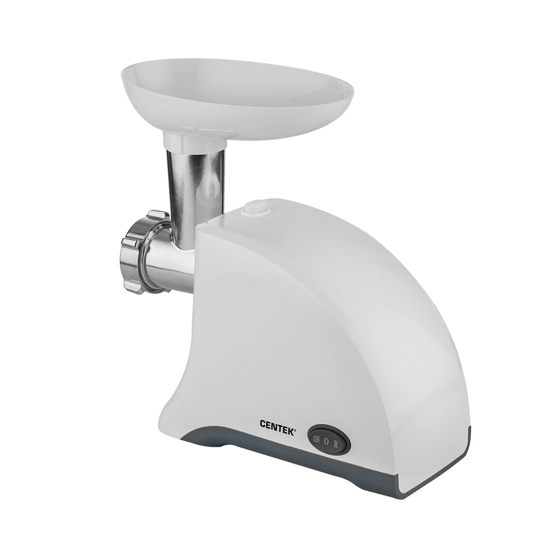 Мясорубка, Centek, CT-1609, 1550Вт, Реверс, 2 диска, Стальной нож и узлы, Белый