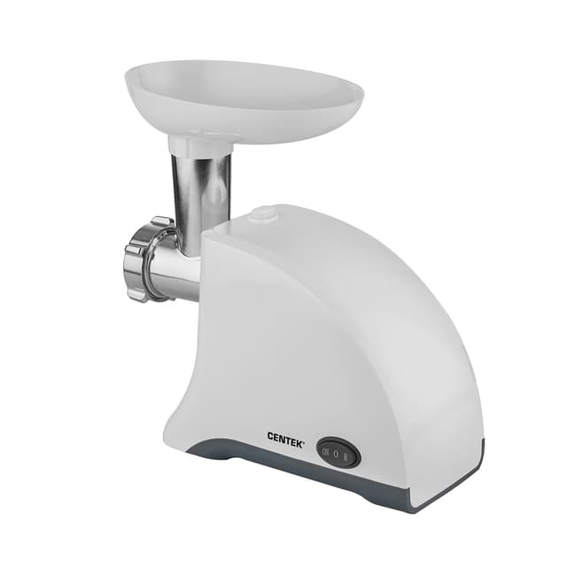 Мясорубка, Centek, CT-1609, 1550Вт, Реверс, 2 диска, Стальной нож и узлы, Белый