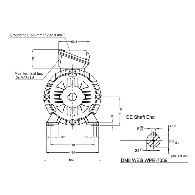 Асинхронный электродвигатель, WEG, 17376514, WGOST-90L, 3 kW, 2 Пол, B3T, 220/380 В, 50 Гц, IE1, IP55, Std.