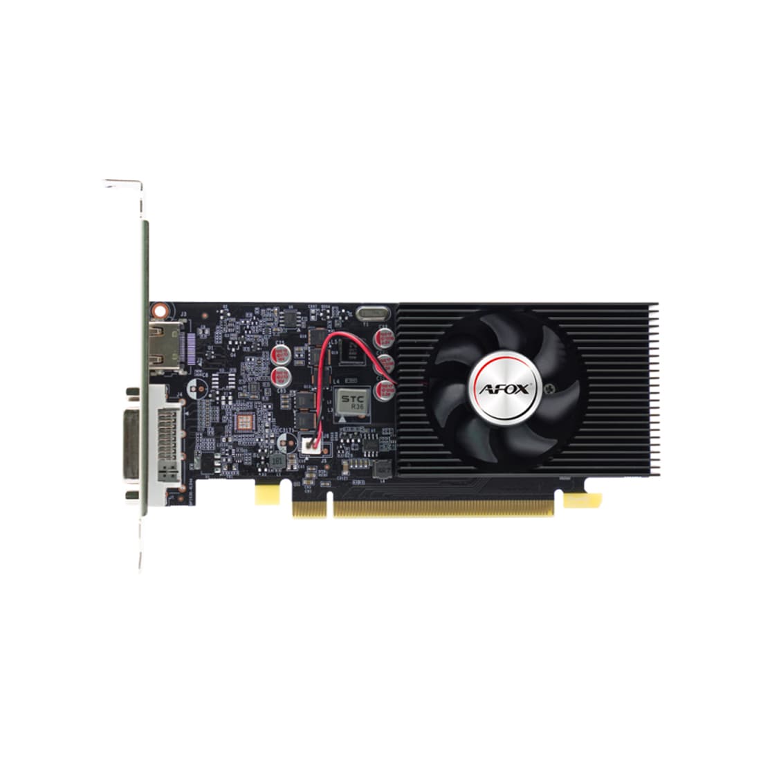 Видеокарта, AFOX, GT1030 4GB D4 LP Single Fan (4897033785877), AF1030-4096D4L5, DDR4, 64bit, HDMI, DVI, 152*120*23 мм, Цветная коробка