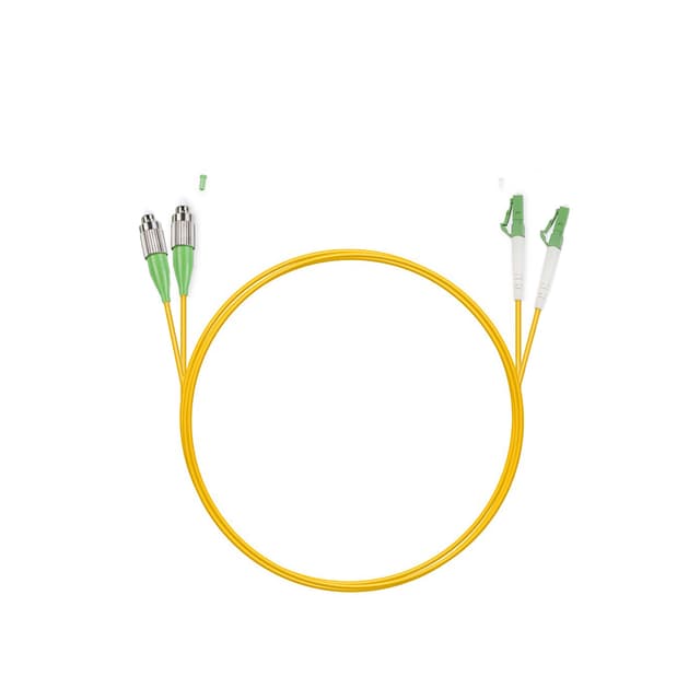 Патч корд оптоволоконный,, FC/APC-LC/APC SM 9/125 Duplex 2.0мм 1 м, LSZH
