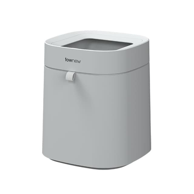 Умное мусорное ведро, Townew, T Air Lite, Smart Trash Can, Объем 16.6 л, Технология запечатывания пакета, Полуавтоматическое, Влагозащита IPX4, Серый