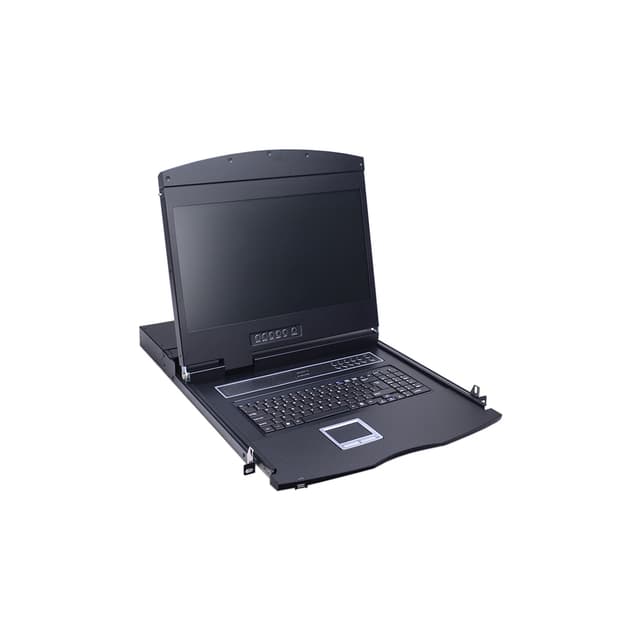 KVM консоль, SHIP, AI-9108ULS, Стоечная, 8 портов VGA, 19" экран, Поддержка IP функции, Чёрный