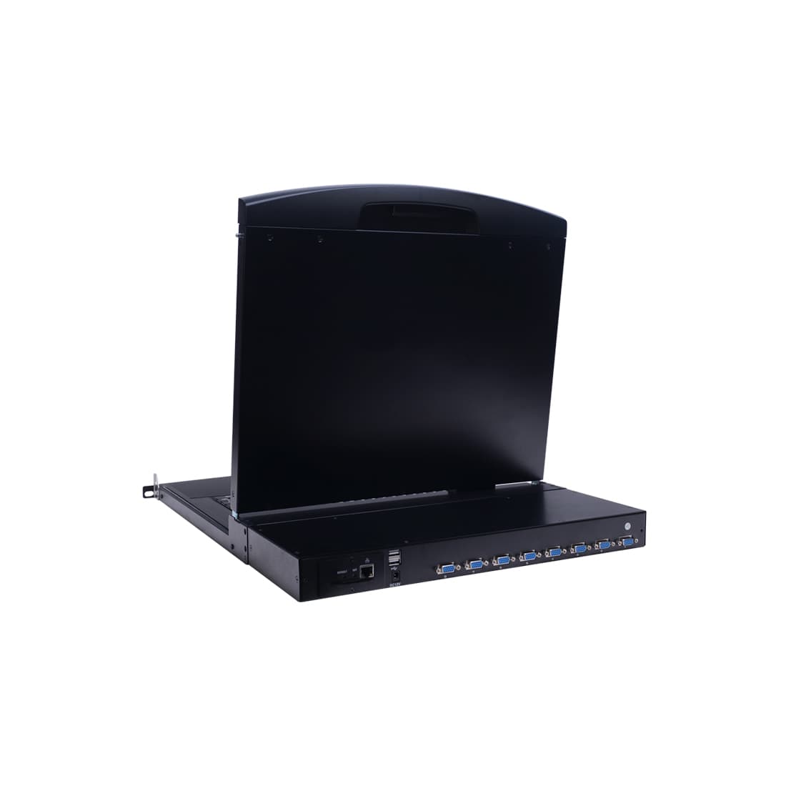 KVM консоль, SHIP, AI-9108ULS, Стоечная, 8 портов VGA, 19" экран, Поддержка IP функции, Чёрный