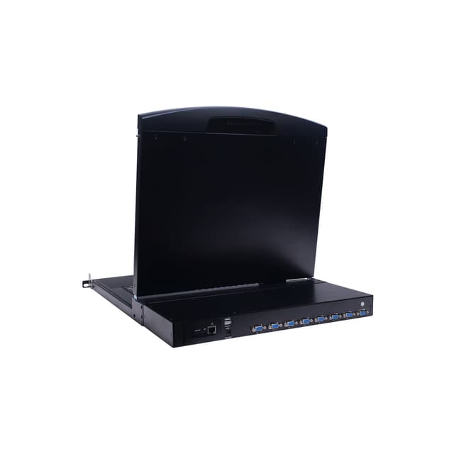 KVM консоль, SHIP, AI-9108ULS, Стоечная, 8 портов VGA, 19" экран, Поддержка IP функции, Чёрный