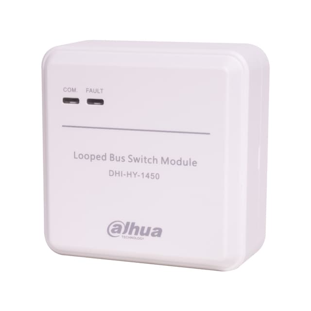 Модуль кольцевого шлейфа, Dahua, DHI-HY-1450 (24 В), Модуль кольцевого шлейфа, Для организации кольцевой топологии связи адресных устройств, Рабочее напряжение 24В, Двух проводное бесполярное подключение, Дальность подключения 1500м,